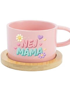 NEJ MÁMA - růžový hrníček makronka 200 ml