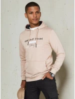 Pánska béžová mikina s potlačou FashionStreet BX5711