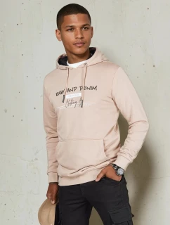 Pánska béžová mikina s potlačou FashionStreet BX5711