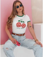 ROSAWIS biele bavlnené tričko s flitrami FashionStreet RY2845 ROSAWIS biele bavlnené tričko s flitrami FashionStreet RY2845