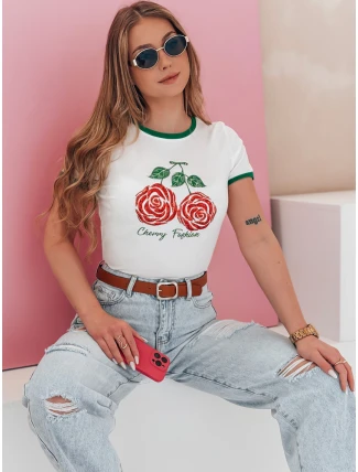 ROSAWIS biele bavlnené tričko s flitrami FashionStreet RY2845 ROSAWIS biele bavlnené tričko s flitrami FashionStreet RY2845