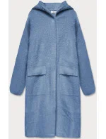 Svetlomodrá vlnená prikrývka s kapucňou (B3006)