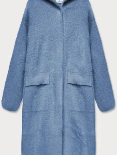 Svetlomodrá vlnená prikrývka s kapucňou (B3006)