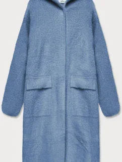 Svetlomodrá vlnená prikrývka s kapucňou (B3006)