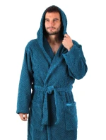 pánsky župan Athena s kapucňou Petrol