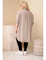 Dámske viskózové plus size tričko s kvetinovou výšivkou fango