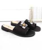 S.Barski W OLI262A žabky s kubickými zirkónmi čierne