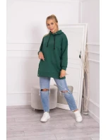 Zateplená mikina s patentkami tmavo zelená