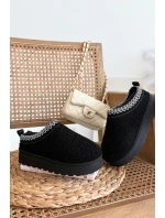 Śniegowce Dziecięce Młodzieżowe Z Futerkiem Typu Baranek Czarne Selathiel