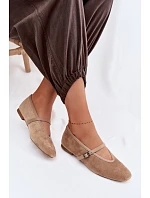 Balerínky s opaskom Eco Suede Felora
