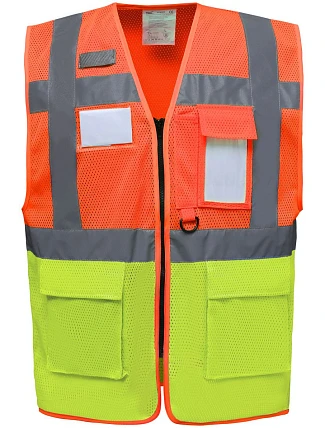 Yoko HVW 820 Hi-Vis sieťovaná bezpečnostná vesta 79.W820 hi vis oranžová/hi vis žltá Yoko HVW 820 Hi-Vis sieťovaná bezpečnostná vesta 79.W820 hi vis oranžová/hi vis žltá