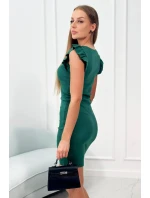 Šaty s nariasenými rukávmi zelené
