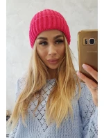 Čiapka s rolovaním Magda K293 fuchsiová