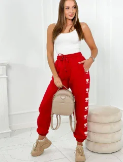 Bavlnené nohavice Amour Červený