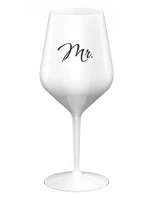MR. - bílá nerozbitná sklenice na víno 470 ml