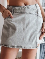 Dámska džínsová sukňa-šortky CHILL WRAP sivá FashionStreet CY0508