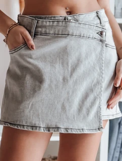 Dámska džínsová sukňa-šortky CHILL WRAP sivá FashionStreet CY0508