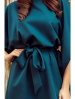 SOFIA - Dámske motýlikové šaty v fľaškovo zelenej farbe 287-2