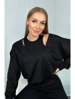 3-dielna sada mikina + top + legíny čierna 3-dielna sada mikina + top + legíny čierna