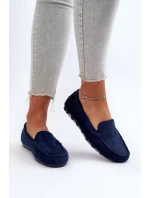 Damskie Zamszowe Mokasyny Granatowe Ranica