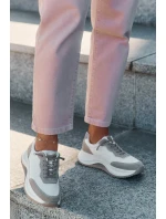 Zamszowe Sneakersy Damskie Na Platformie Big Star RR274A344 HI-POLY SYSTEM Beżowe
