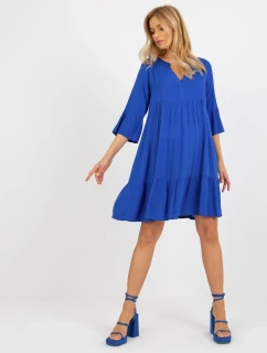 Šaty D73761M30214B kobaltovo modré