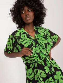 DHJ SK 15986 Šaty.67 čierna a zelená