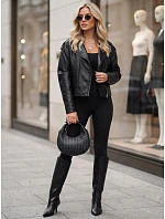 Dámska bunda v štýle „Ramones“ z ekokože, čierna, FashionStreet TY5919 Dámska bunda v štýle „Ramones“ z ekokože, čierna, FashionStreet TY5919