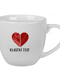 Personalizovaný keramický hrnček 400 ml – Dve miesta, jedno srdce