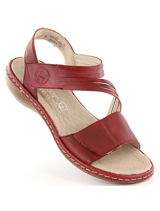 Pohodlné kožené sandále Rieker W RKR685 red