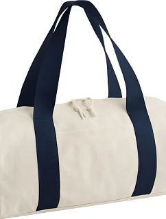 BagBase BG 676 Okrúhla športová taška „Edit Duffle“ 52.0676 prírodná/námornícka modrá