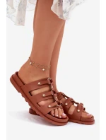 Klapki Damskie Z Paskami Camel Pasiriela