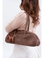 Kabelka Bageta z imitace semiše přívěsek jezevčík tmavě béžová Annette