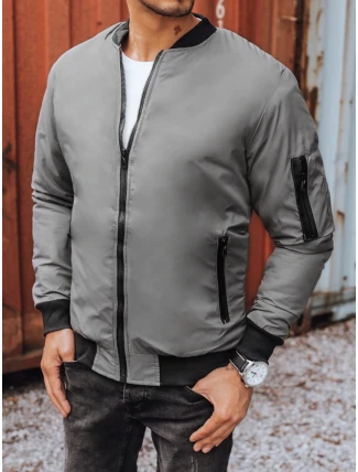 Pánska bunda bomber graphite FashionStreet TX3824 Pánska bunda bomber graphite FashionStreet TX3824