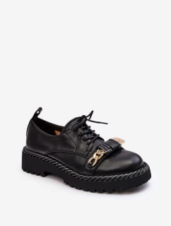 Damskie Skórzane Półbuty D&A MR870-80 Czarne