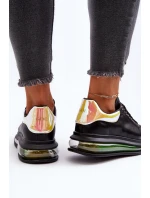 Sneakersy Damskie Skórzane GOE NN2N4030 Czarne