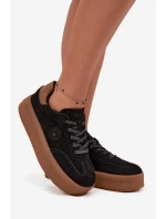 Sneakersy Damskie Na Platformie Big Star SS274761 Czarne
