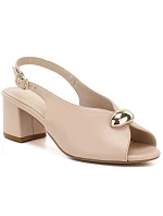 Dámske béžové sandále na podpätku Sergio Leone SK469