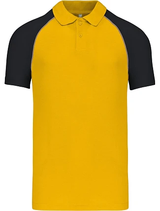 Kariban K 226 Baseballové polo tričko z piké 20.K226 žltá/svetlošedá/čierna Kariban K 226 Baseballové polo tričko z piké 20.K226 žltá/svetlošedá/čierna
