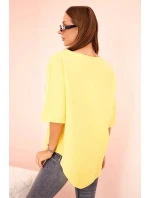 Dámska mušelínová košeľa so žltým gombíkom