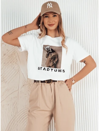 Dámske bavlnené tričko CARSTI white FashionStreet RY2404 Dámske bavlnené tričko CARSTI white FashionStreet RY2404