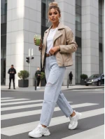 Dámske baggy džínsy s odieraním svetlomodré FashionStreet UY2889