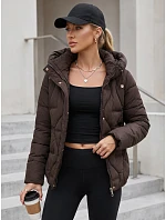 Dámska zimná prešívaná bunda s kapucňou, hnedá, FashionStreet TY5940 Dámska zimná prešívaná bunda s kapucňou, hnedá, FashionStreet TY5940