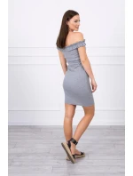 Španielske šaty s volánikmi šedej