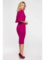 K152 Zavinovacie šaty s rukávmi - slivka