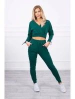 Súprava s ozdobnými pásikmi zelenej farby