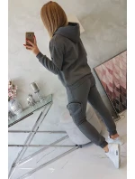 Zateplená súprava s ozdobným vreckom grafitová melanž