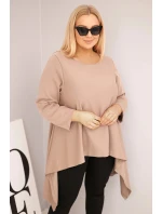 Dámske Plus veľkosť bavlnená tunika s asymetrickým strihom Fango