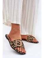 Płaskie Klapki Damskie Z Ozdobną Klamrą Panterka Clariola