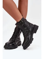 Skórzane Botki Damskie Z Efektem Marszczenia I Klamrą Artiker 57C1008 Czarne